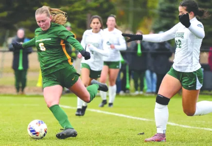 That rare hat trick: Frantti’s 3 goals power NMU women to 4-1 win at SVSU